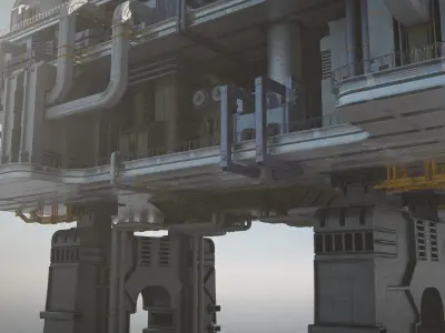 Sci-fi OilRig 3D model