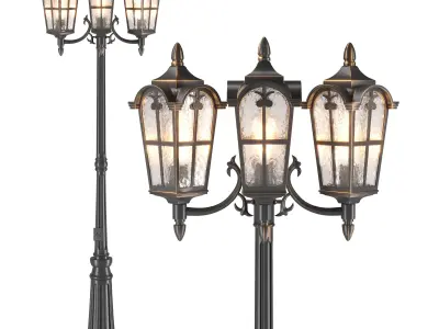 Darkaway Outdoor Lamp Post Light with GFCI Outlets 3D model