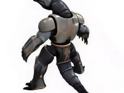 Armored Crocodile Mech Warrior Sci-Fi Low-poly 3D model