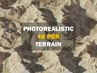 Mountains Realistic Terrain 4k PBR Landscape Low-poly 3D model purchase