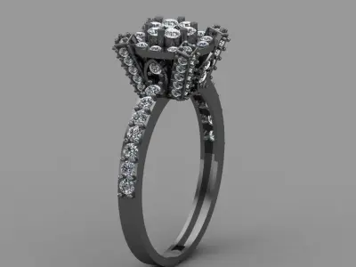 Diamond ring jewelry for woman 3D print model purchase
