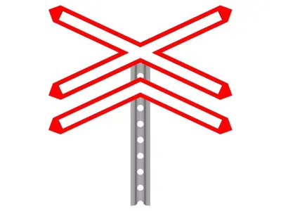 uncontrolled railway crossing 3D model