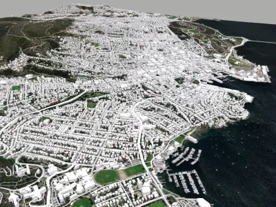 Cityscape Hobart Tasmania Australia 3D model
