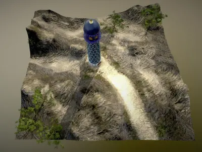 Samarkand Heightfield Low-poly 3D model