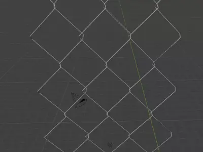 Chain link fence Low-poly 3D model