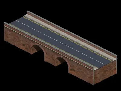 Bridge building lowpoly 3D model