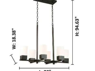 Aicia Light Shaded Classic Chandelier - 2 Colour 3D model