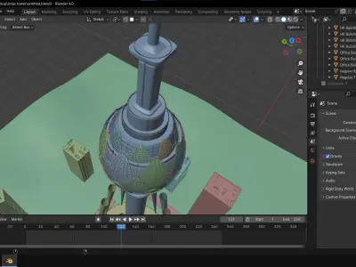 Futuristic Lotus NelumTower  Nelum  3D Model 3D model