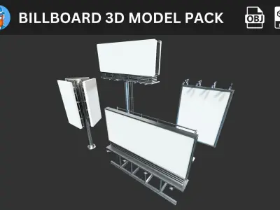 Billboard Empty 3D Model Pack 3D model