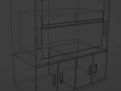 Low Poly Fume Hood Low-poly 3D model