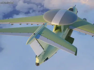  Tactical Surveillance Aircraft Green Rigged for Cinema 4D 
