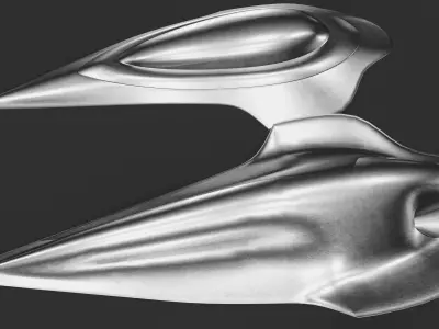 SciFi Spaceship Low-poly 3D model