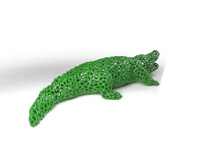 Crocodile Voronoi Low-poly 3D model