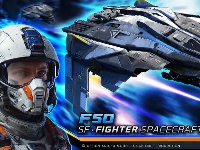 SF Fighter F50 Low-poly 3D model