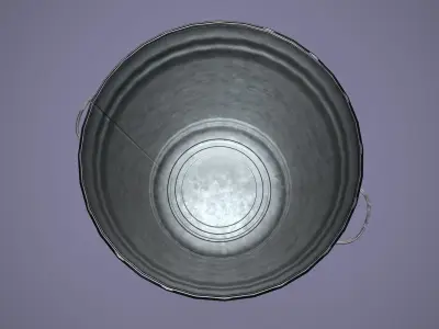 Dustbin metal trash can Low-poly 3D model