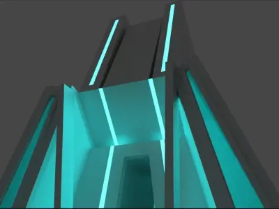 The Palace - 3 buildings sci-fi pack Low-poly 3D model