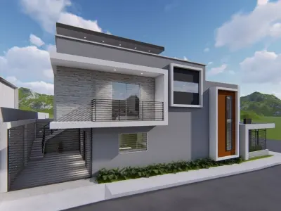 Minimalist House only Sketchup 2017 3D model