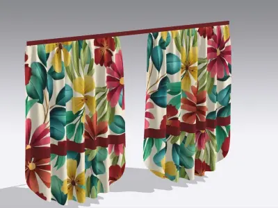 Curtain Low-poly 3D model