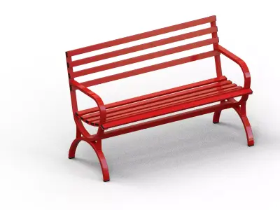 Street Bench  Low-poly 3D model