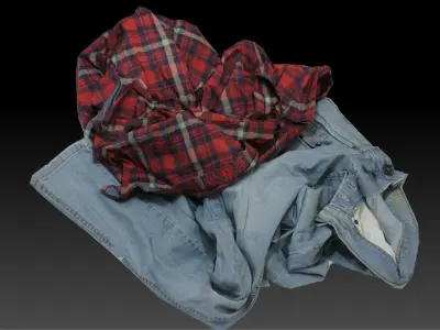 Pile of Cloths 1 Low-poly 3D model