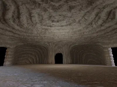 Modular Dungeon Caves - Chambers Corridors 29 Pieces Low-poly 3D model