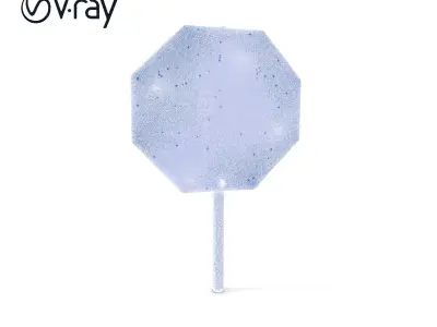 Realistic Stop Sign D Model Pack Low-poly 3D model