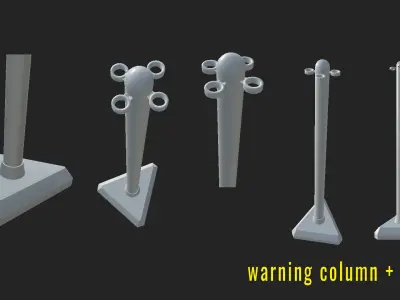 Warning column  Low-poly 3D model