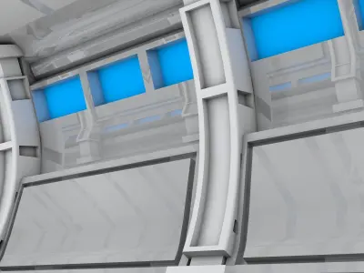 Sci Fi Corridor 3D model 38
