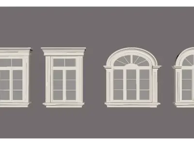 European-style windows 3D model