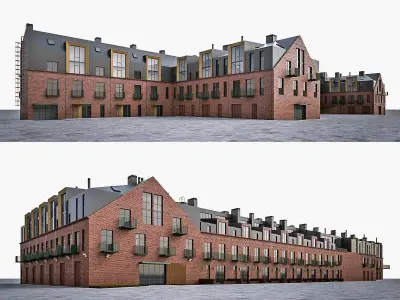 Modern Loft Building  Low-poly 3D model