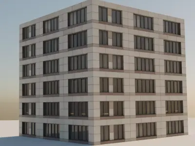 Building 4 Low-poly 3D model purchase