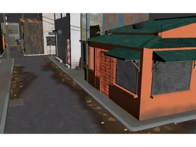 Realistic streets 3D model