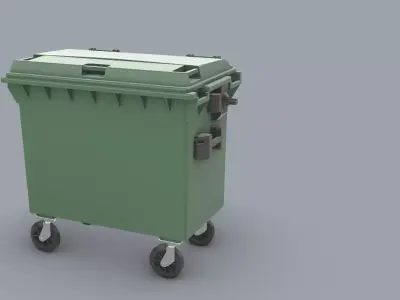 Weber Mobile Waste Container Garbage Dumpster Low-poly 3D model