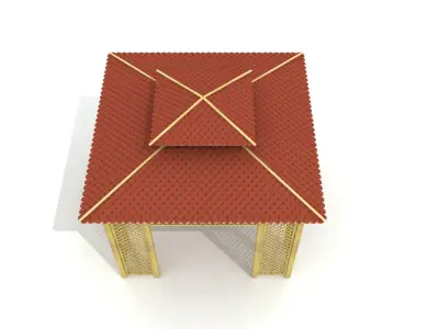  Outdoor Wood Gazebo 003 3D model