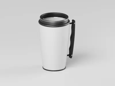 Essentials Sleek White Coffee Mug 3D Model Low-poly 3D model