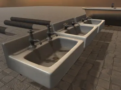 Urban Interior Props Pack Low-poly 3D model