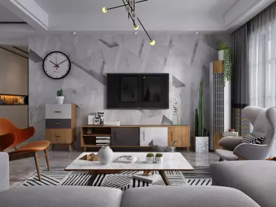 Modern living 3D model get
