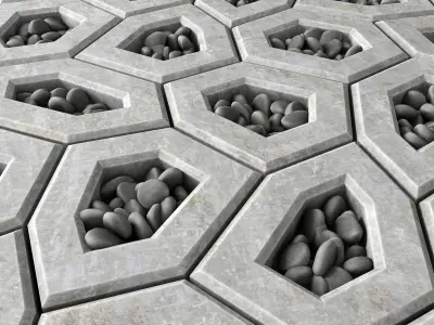 Area Ngon paving pebble 3D model