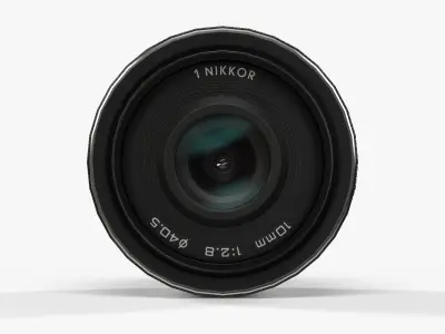 Nikon 1 Nikkor 10mm f 2-8 Lens Low-poly 3D model