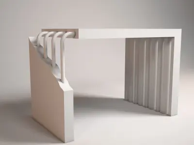 Industrail Desk work space 3D model