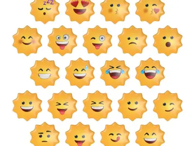 Sun Emoji V1 Low-poly 3D model