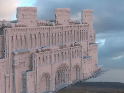 Fantasy architecture entrance large scale 3D model 3D model