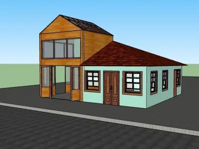 traditional village coffee 3D model