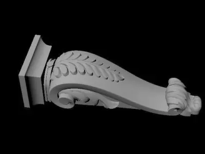 pilaster two gold and brackets 3D model