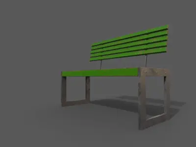 Street Bench Low-poly 3D model