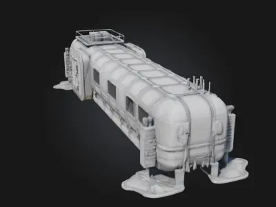 Futuristic Habitat Module  Sci-Fi Living Pod 3D model