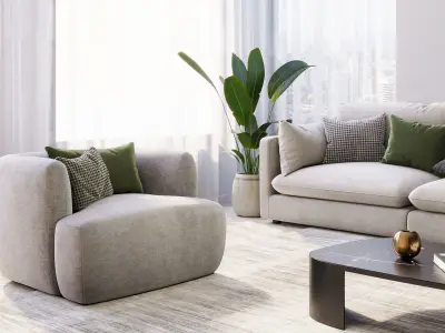 interior livingroom scene 04 3D model