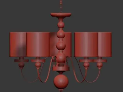 American Style Arms Fabric Lamp 3D model