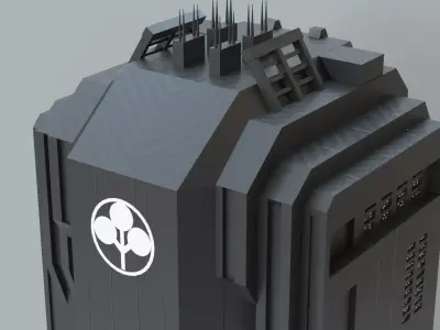 Arasaka Tower Low-poly 3D model