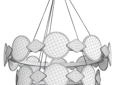 FRANCIS chandelier made of brass and glass Low-poly 3D model